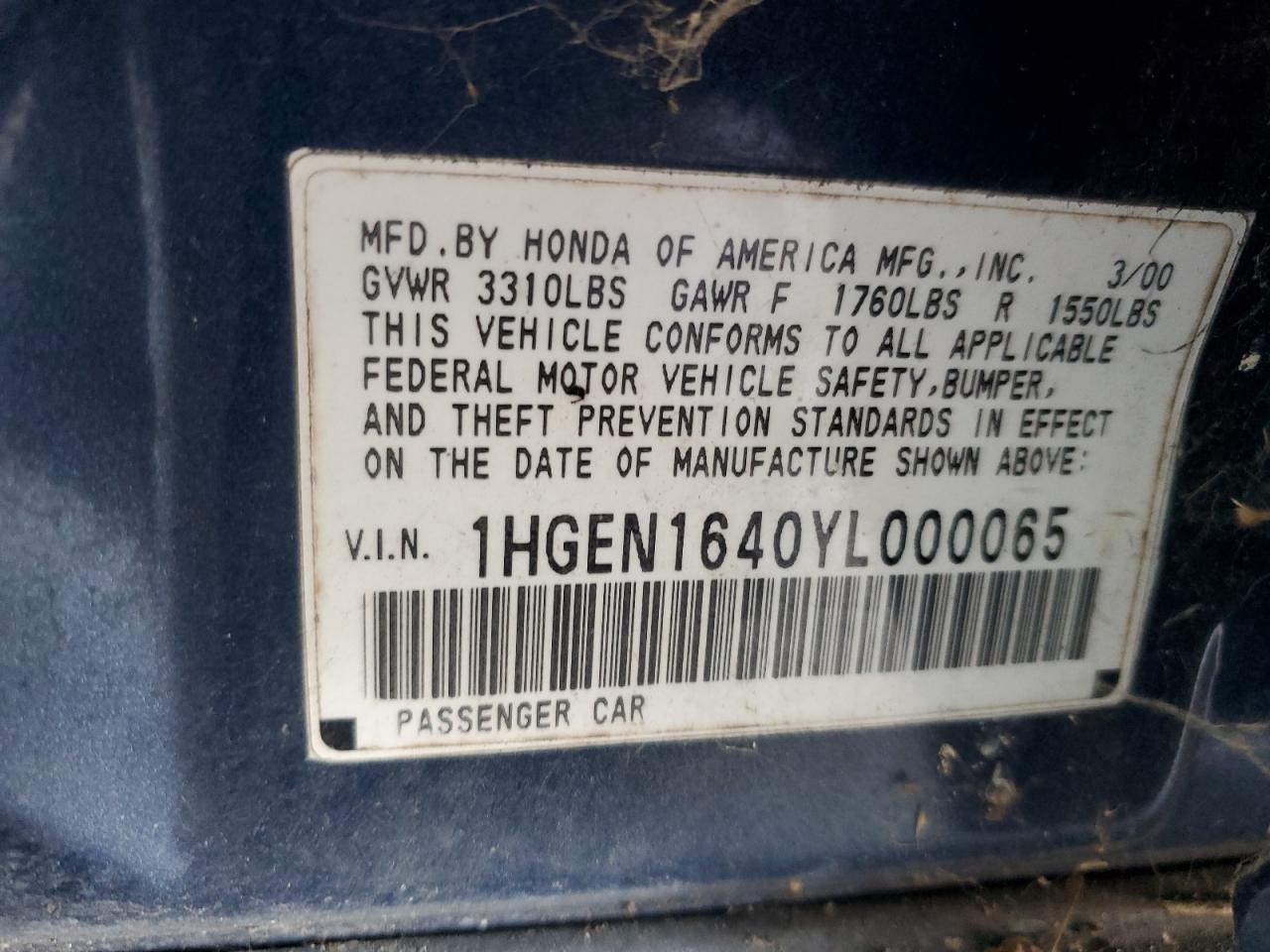 2000 HONDA CIVIC