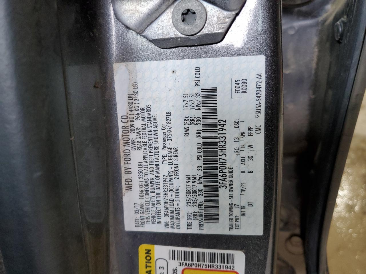 2017 FORD FUSION