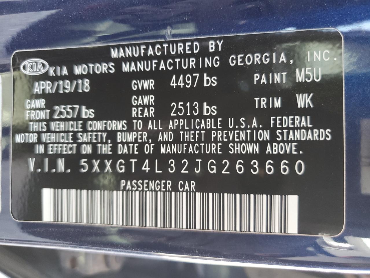 2018 KIA OPTIMA