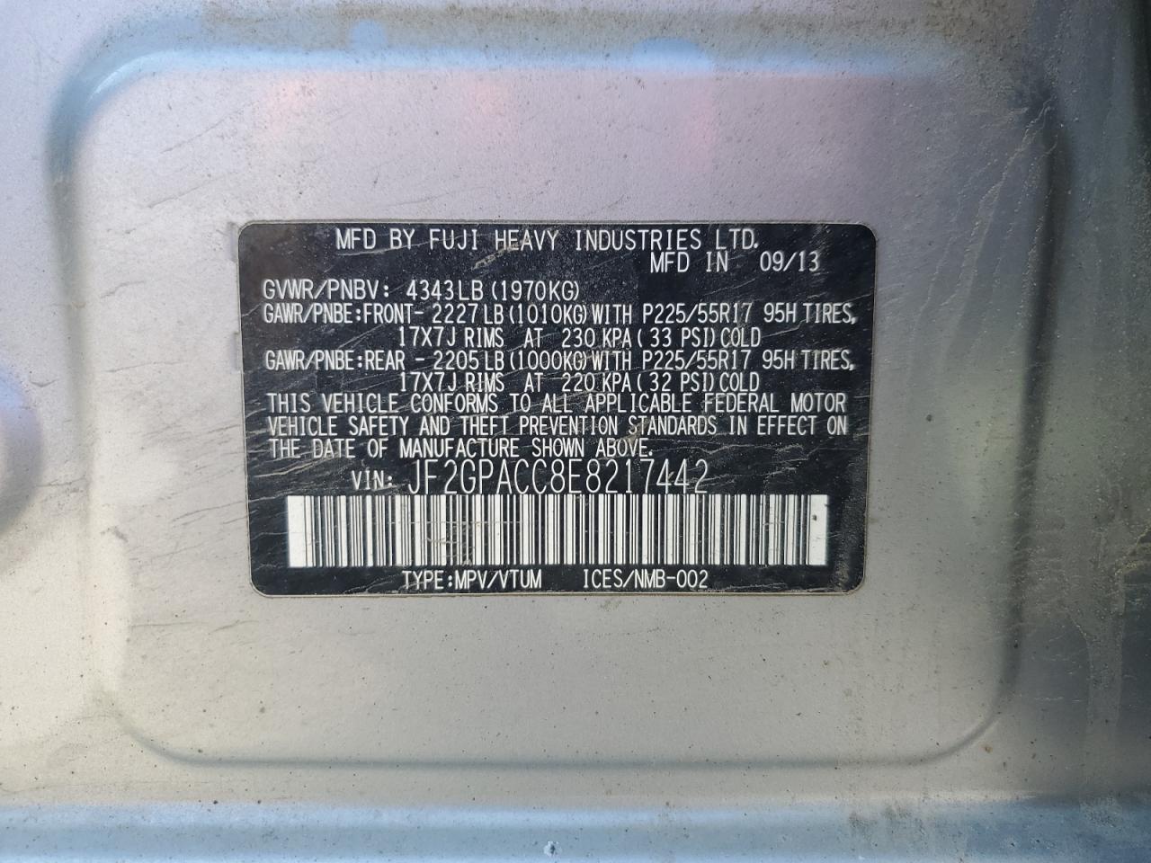 2014 SUBARU XV Crosstrek