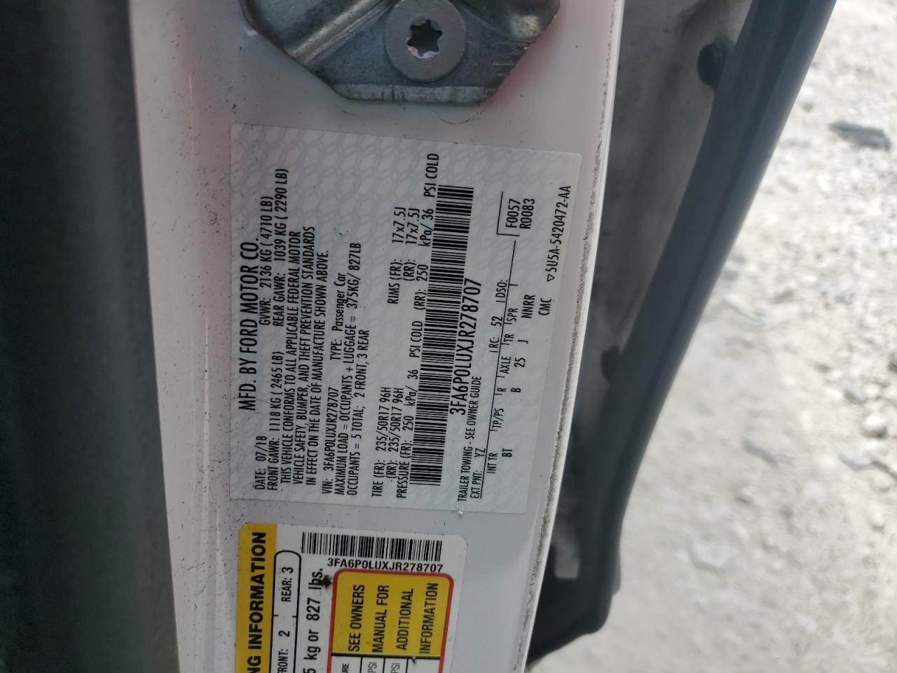 2018 FORD FUSION