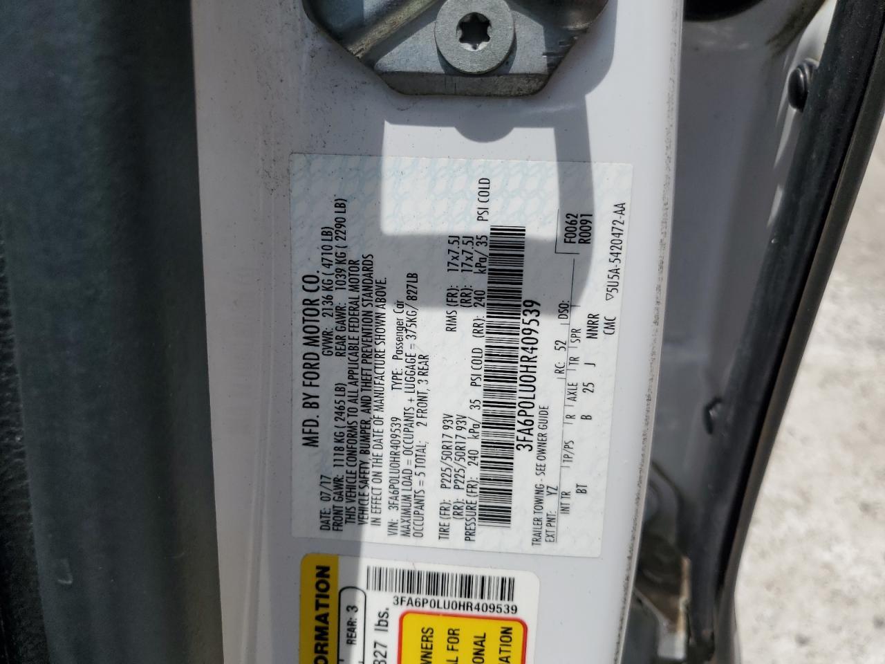 2017 FORD FUSION