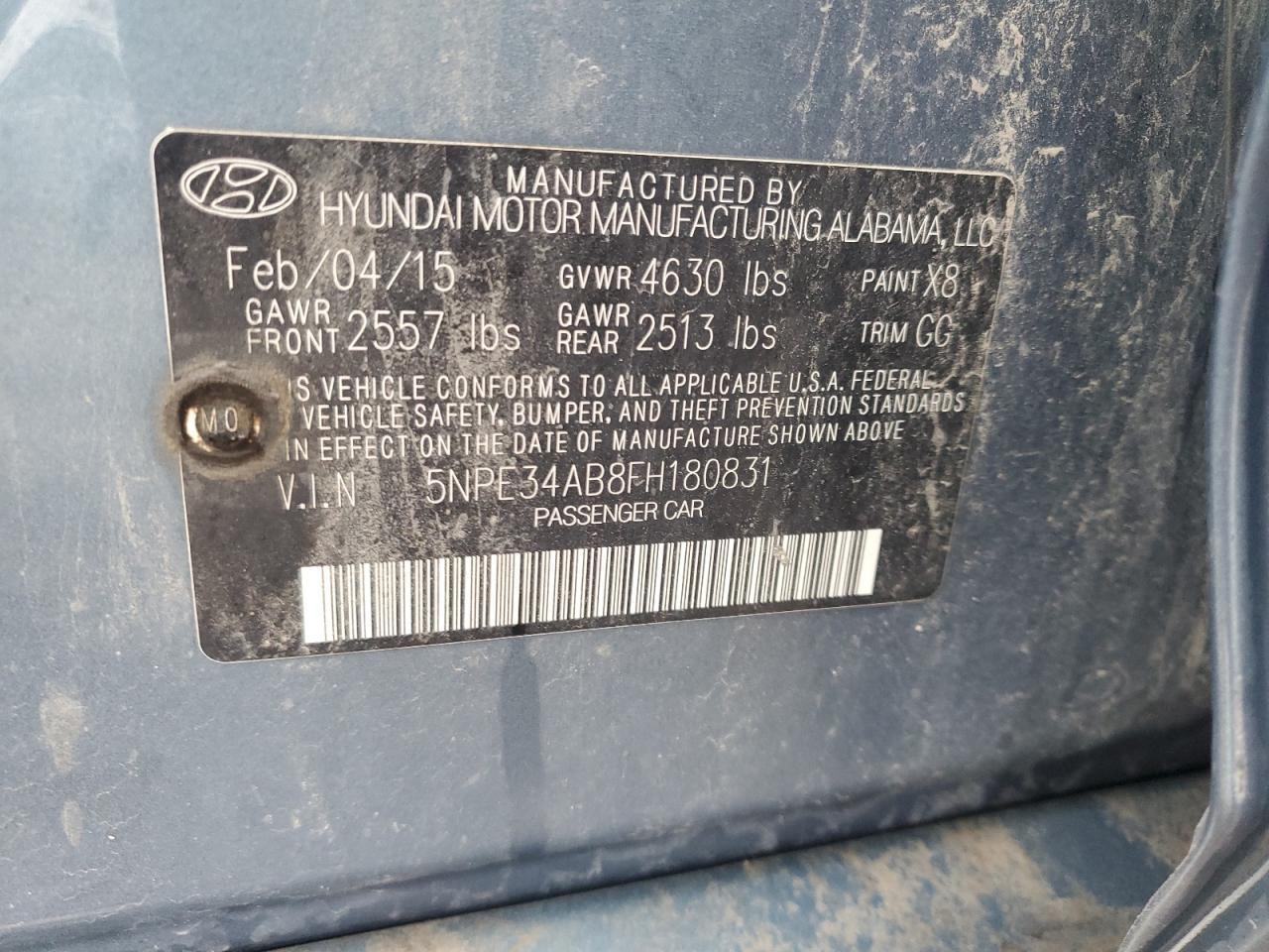 2015 HYUNDAI SONATA