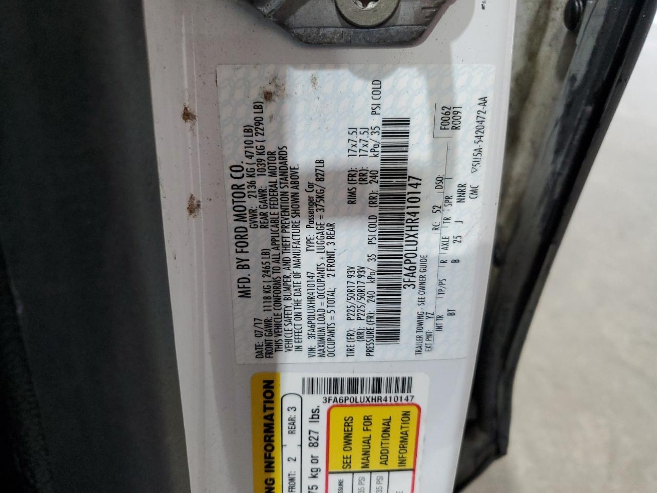 2017 FORD FUSION