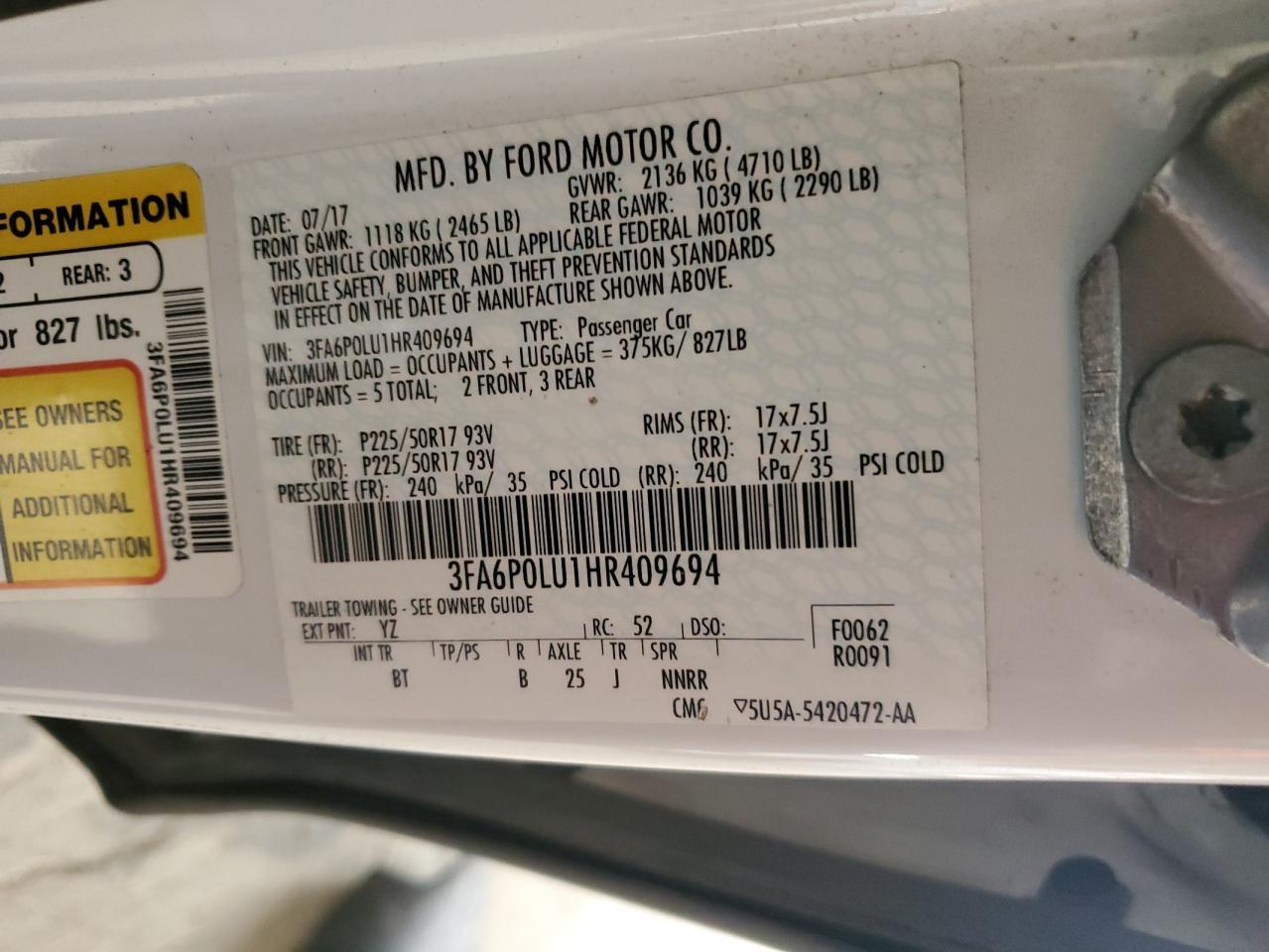 2017 FORD FUSION