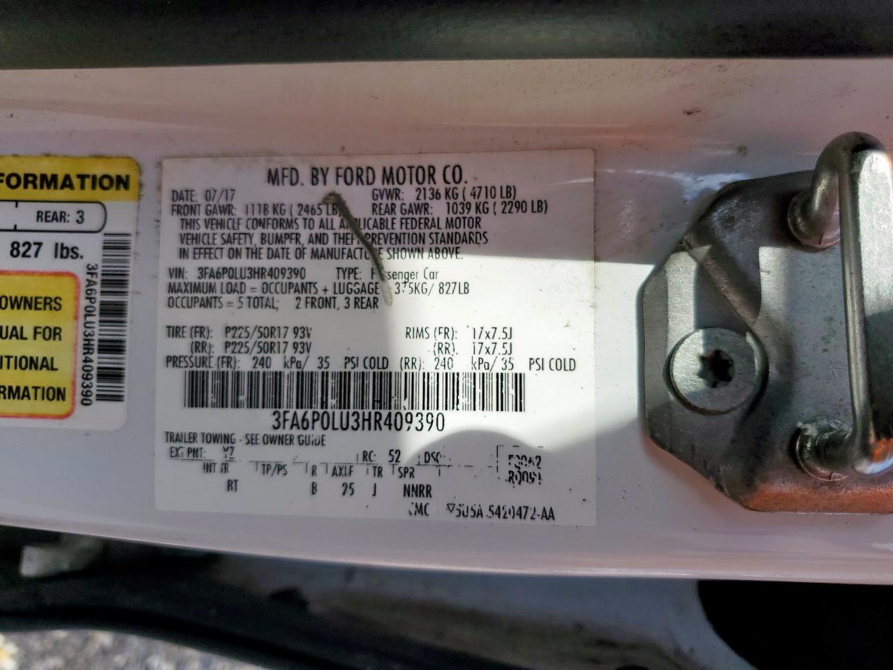 2017 FORD FUSION