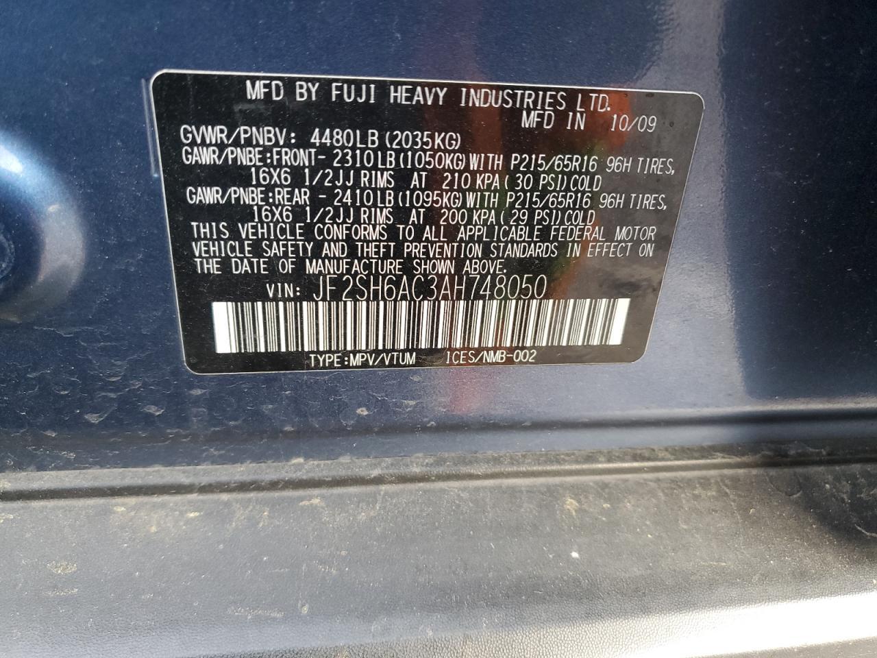 2010 SUBARU FORESTER