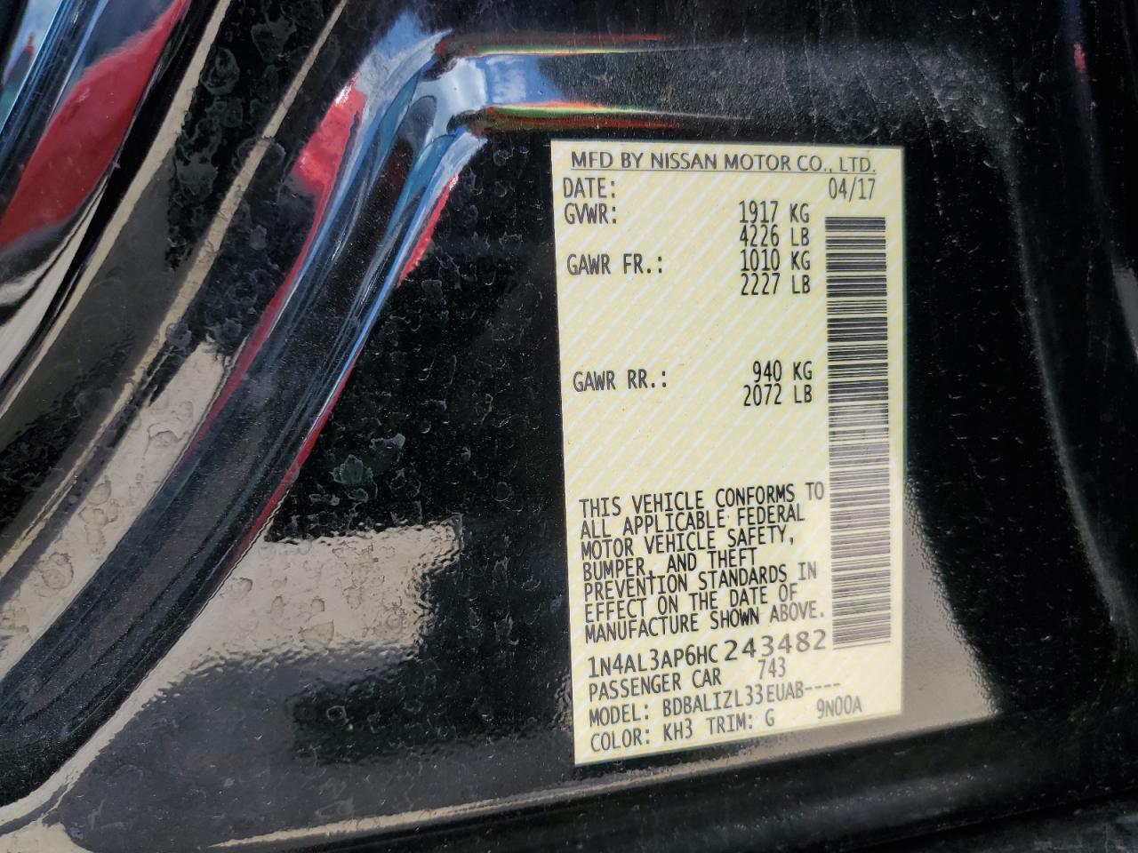 2017 NISSAN ALTIMA