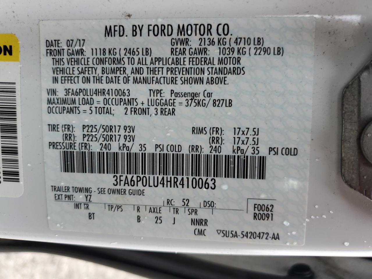 2017 FORD FUSION