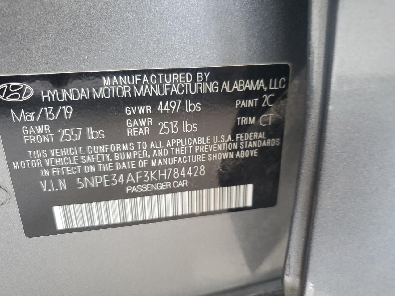 2019 HYUNDAI SONATA