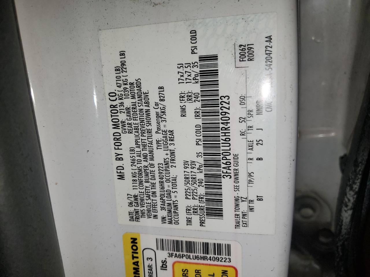 2017 FORD FUSION