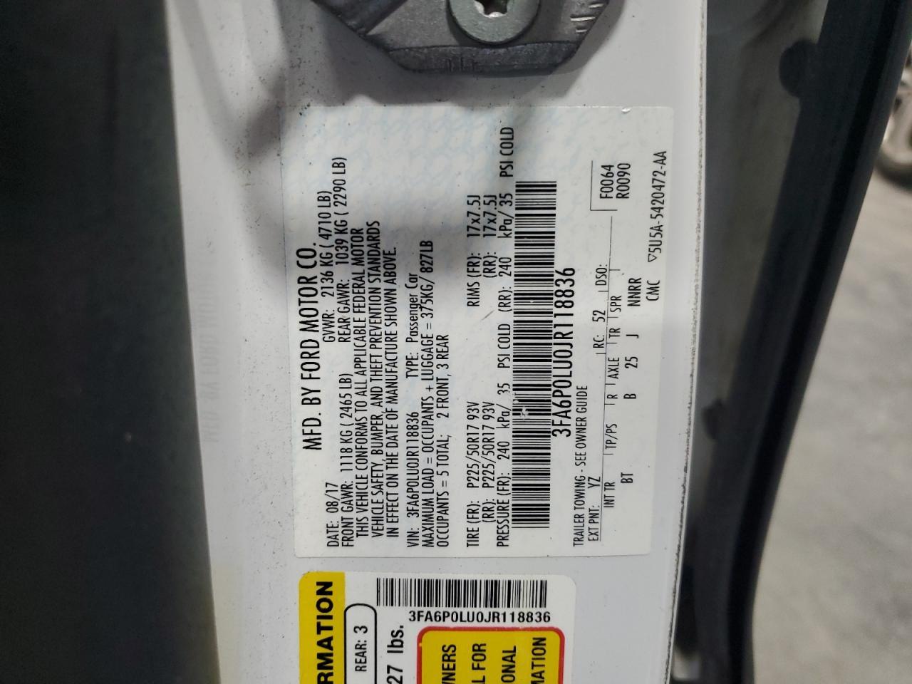 2018 FORD FUSION