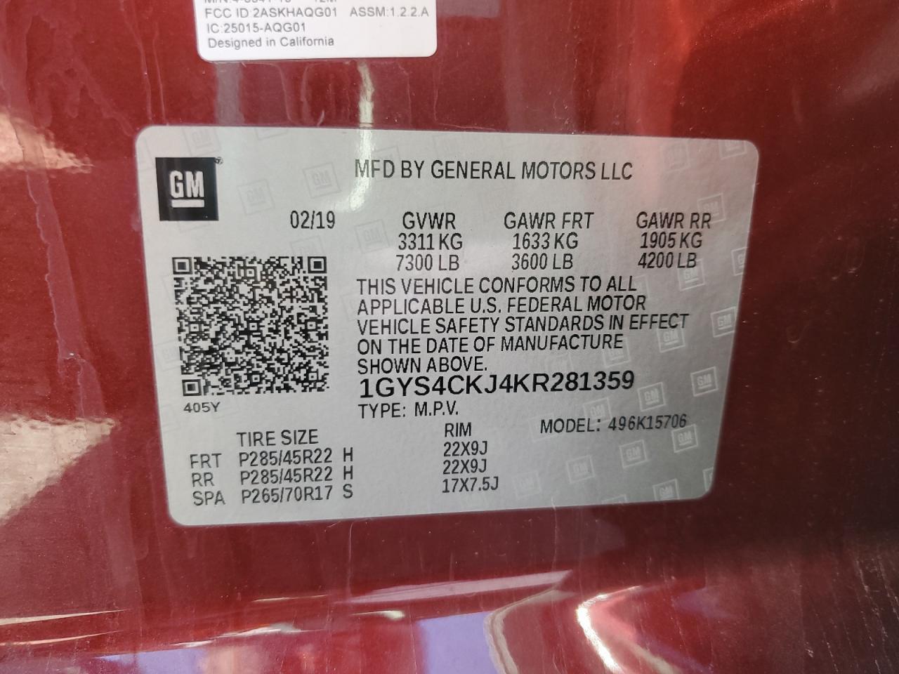 2019 CADILLAC ESCALADE