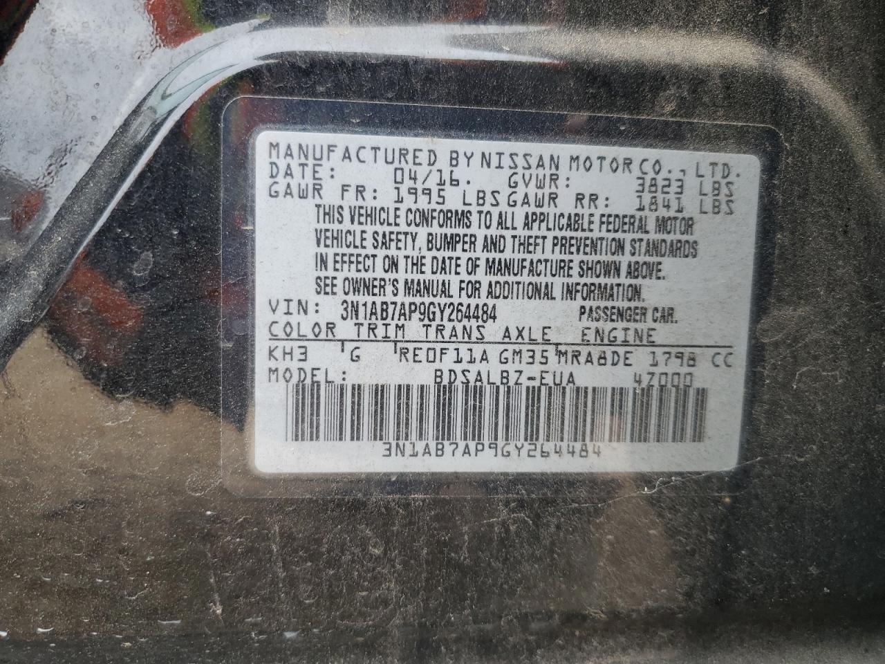 2016 NISSAN SENTRA