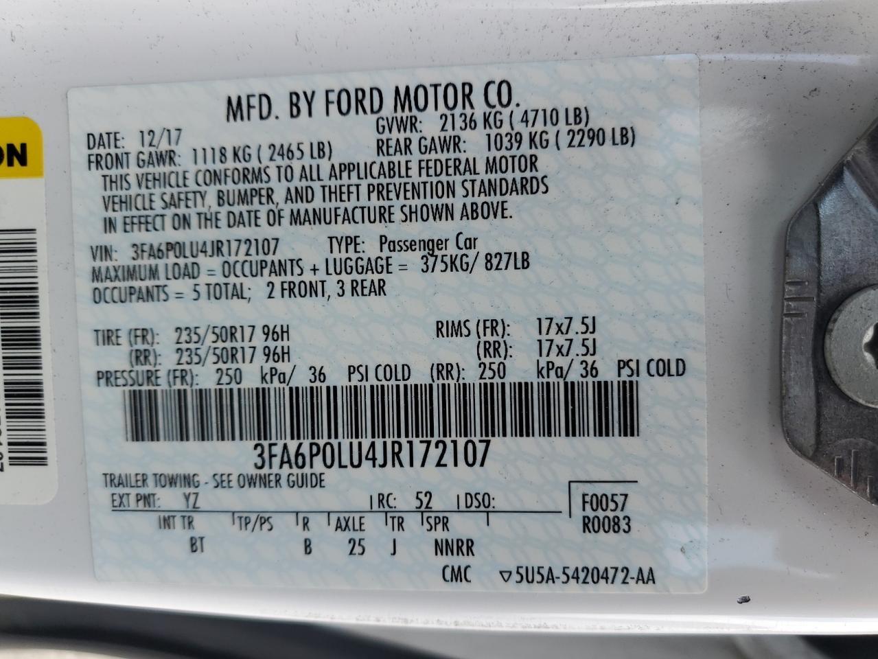 2018 FORD FUSION