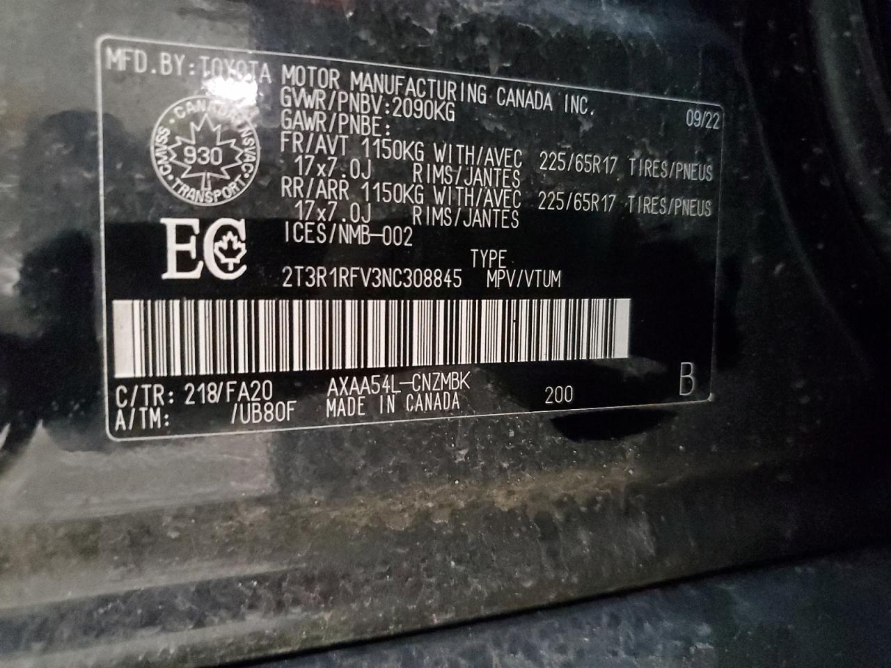 2022 TOYOTA RAV4