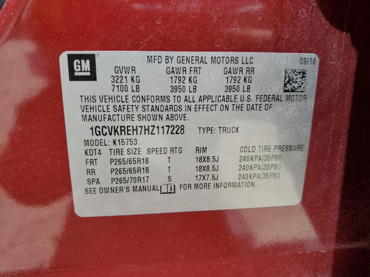 2017 CHEVROLET Silverado