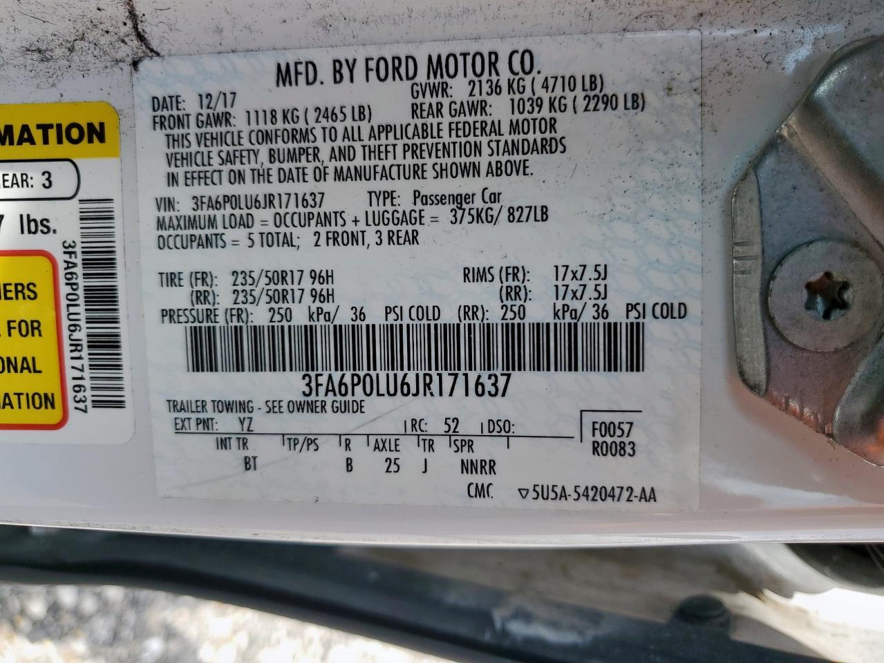 2018 FORD FUSION