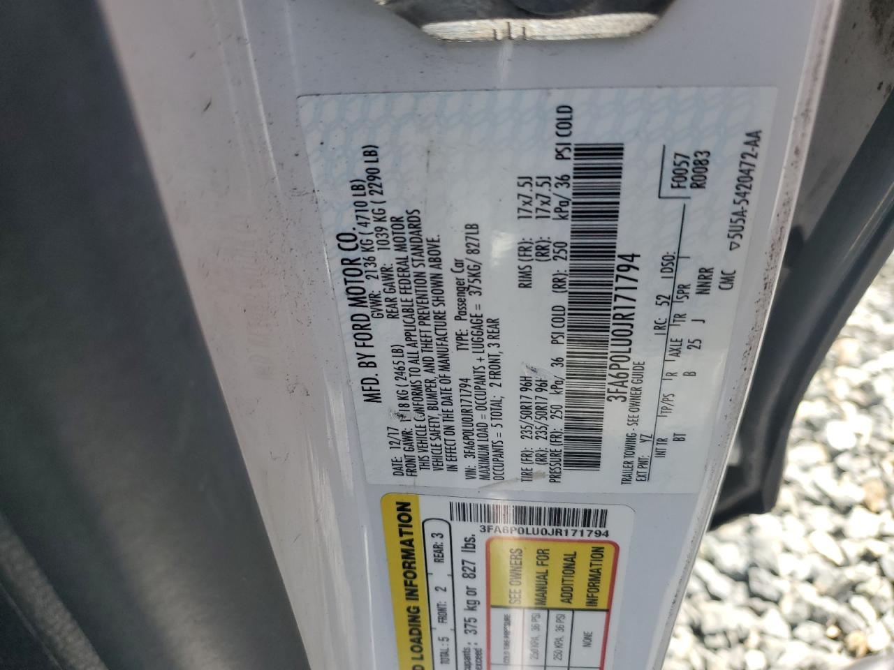 2018 FORD FUSION