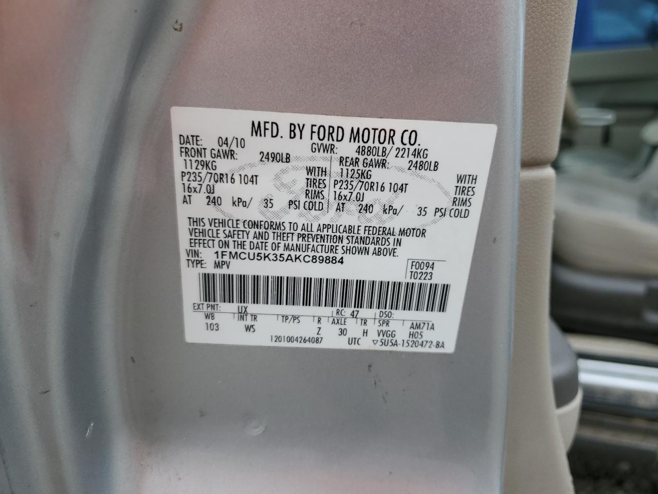 2010 FORD ESCAPE