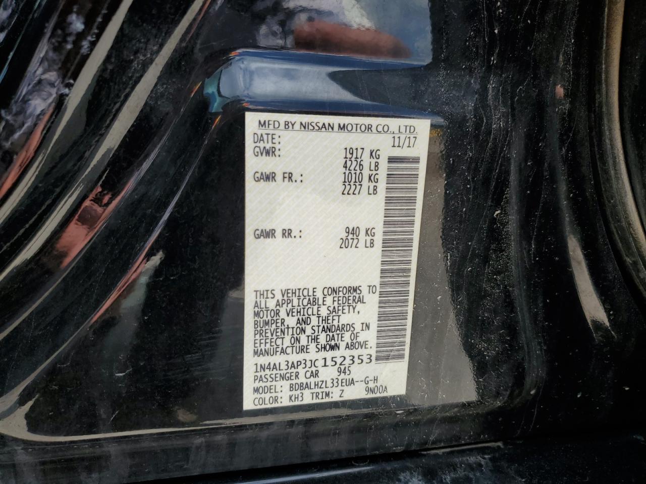 2018 NISSAN ALTIMA
