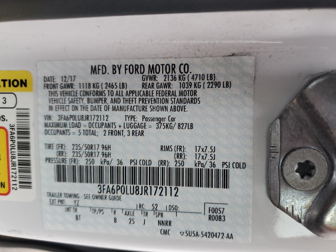 2018 FORD FUSION