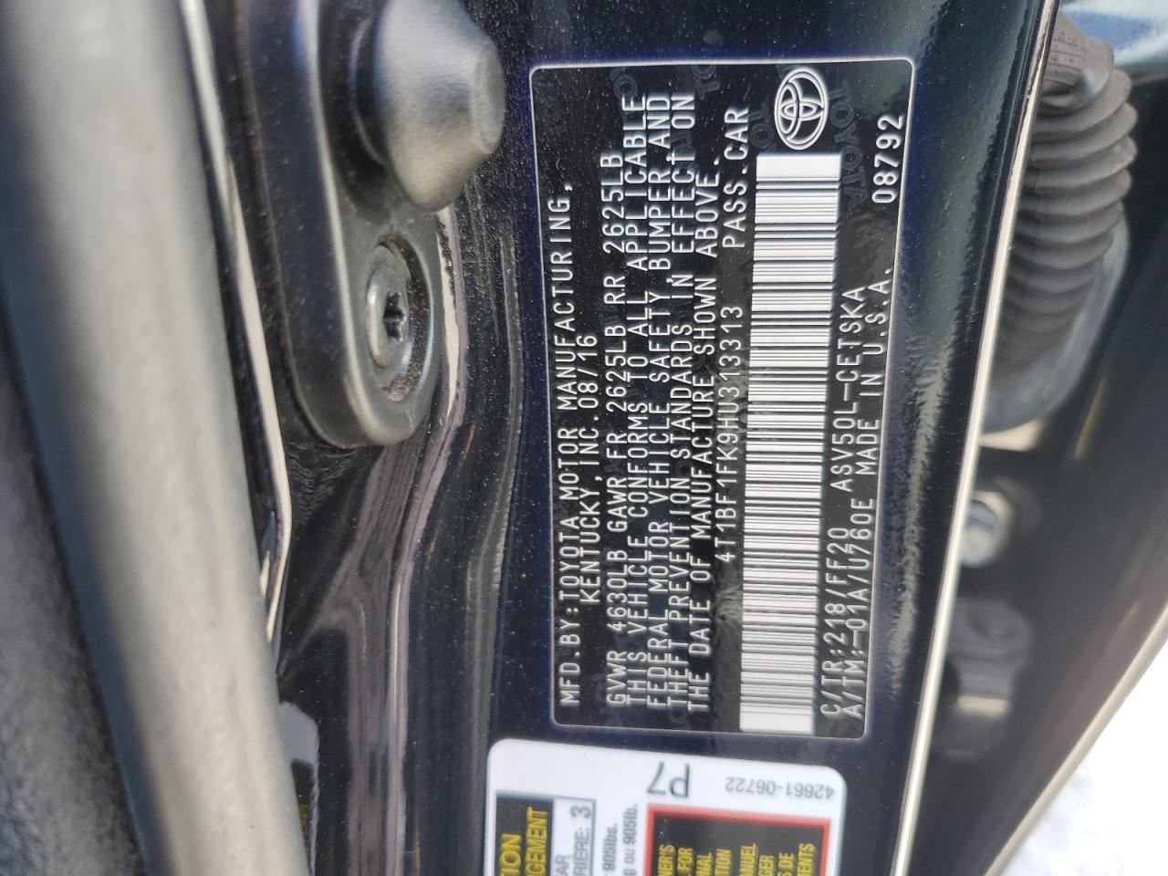 2017 TOYOTA CAMRY
