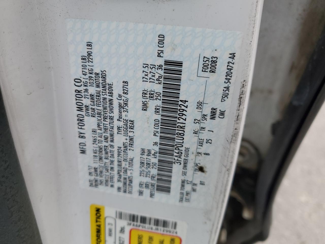 2018 FORD FUSION