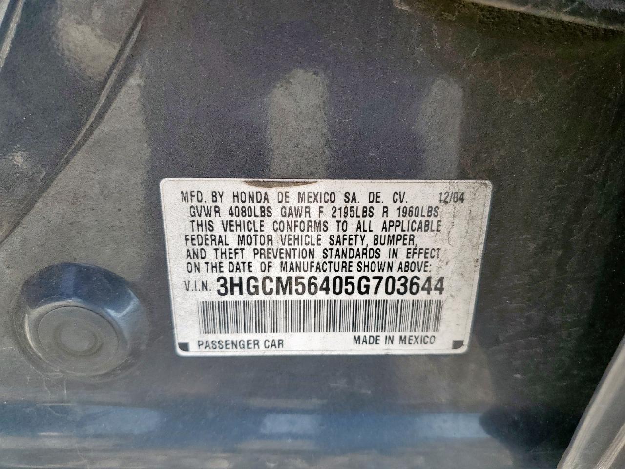 2005 HONDA ACCORD