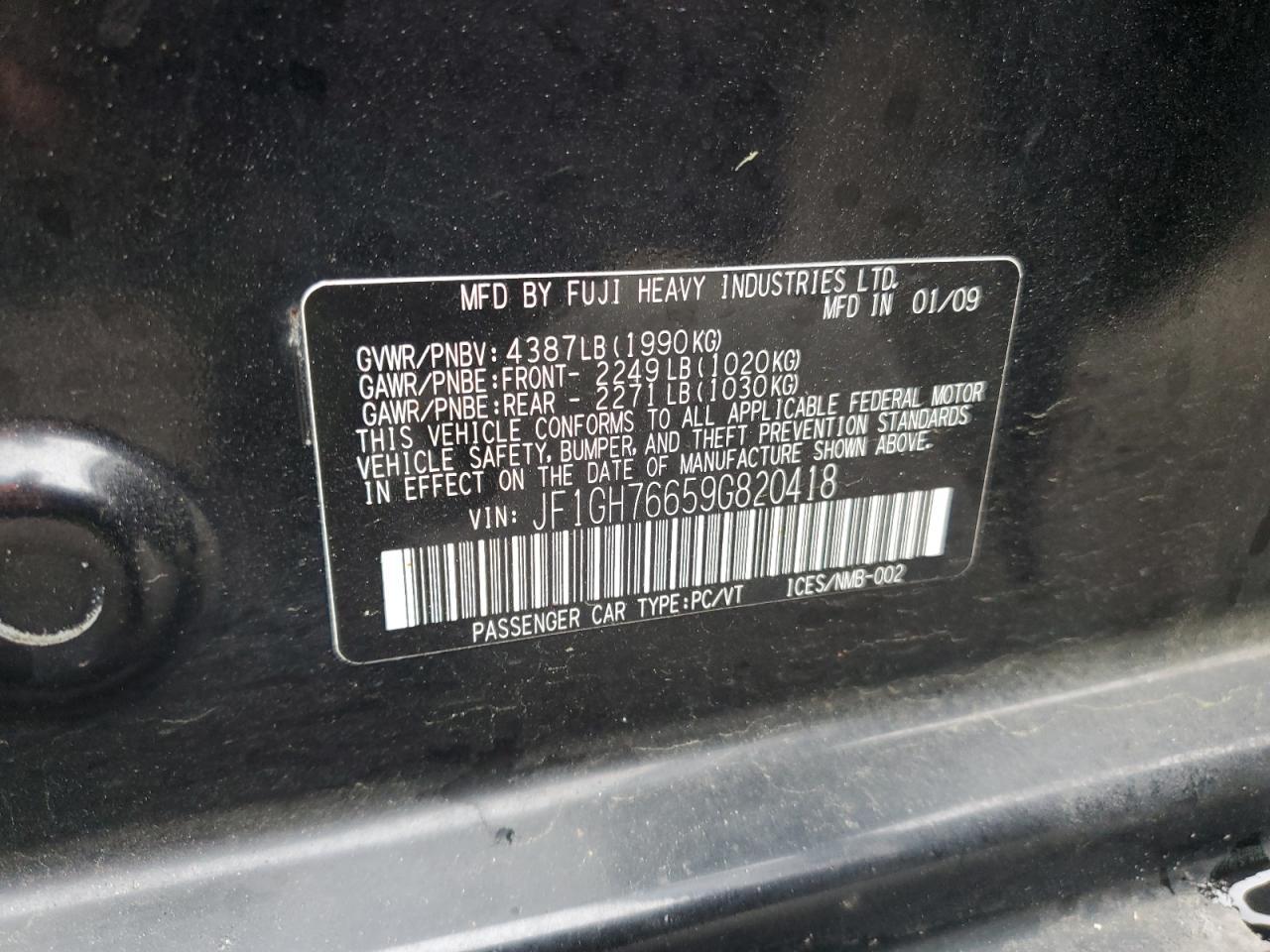 2009 SUBARU WRX