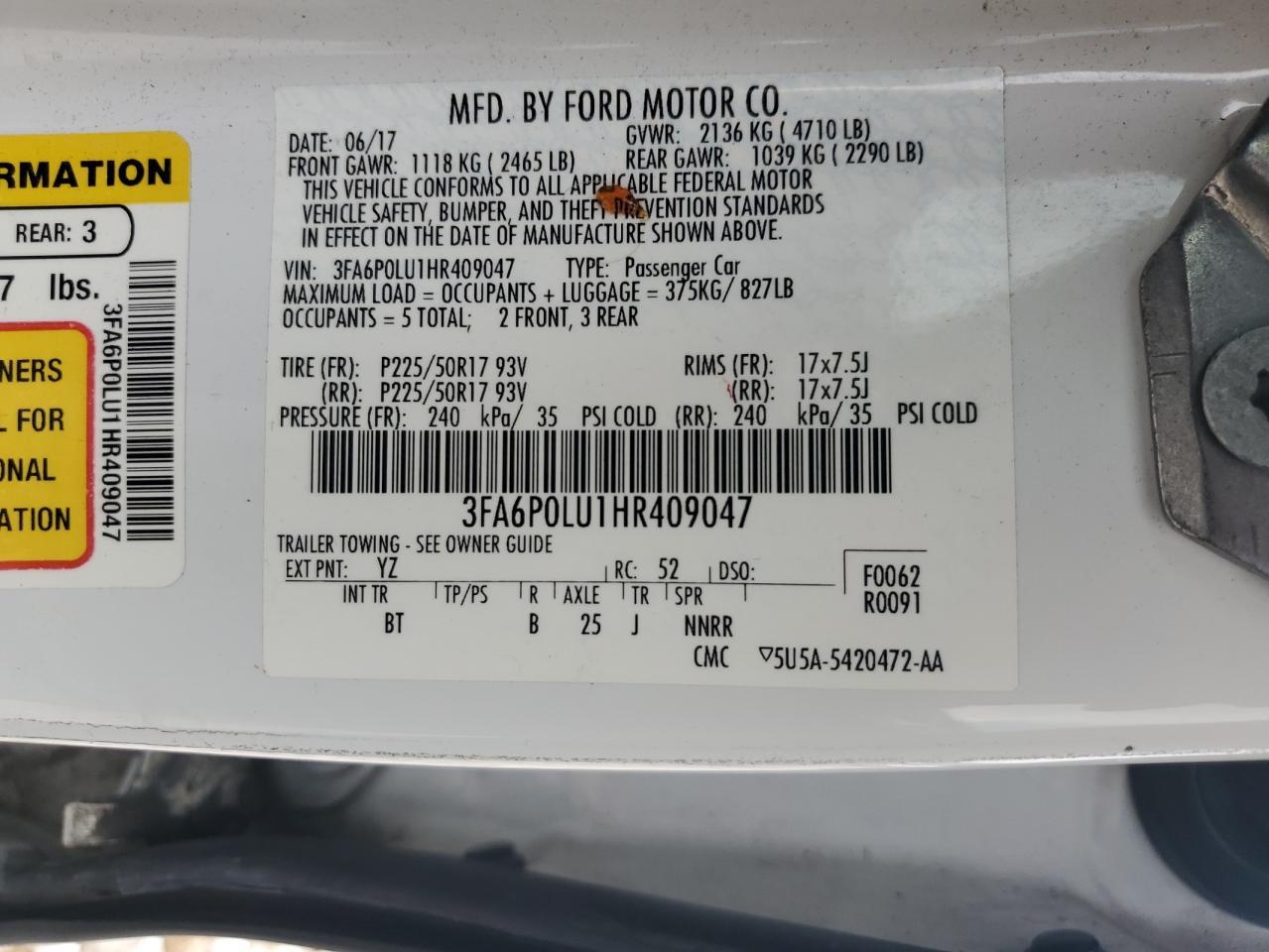 2017 FORD FUSION