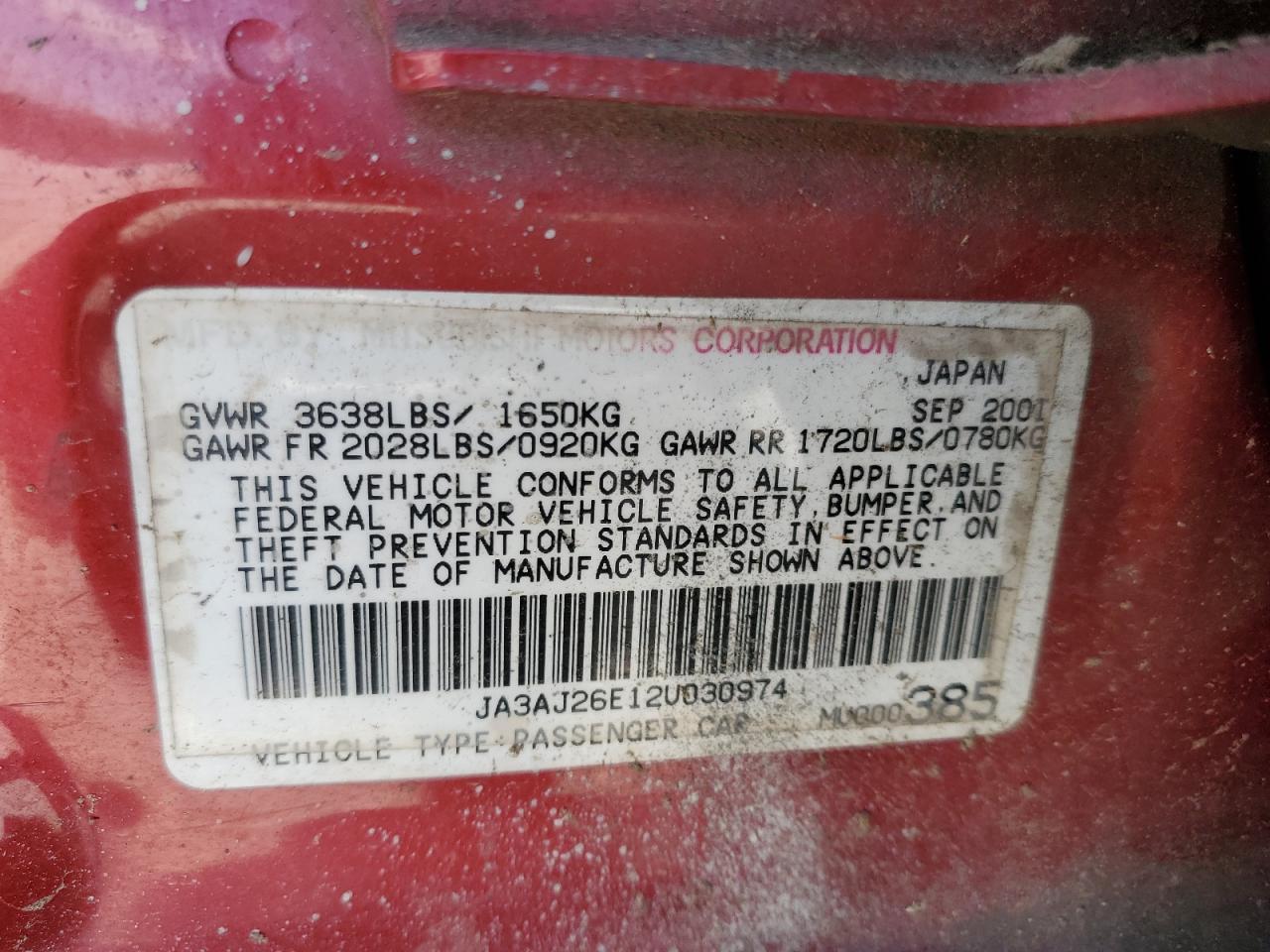 2002 MITSUBISHI LANCER
