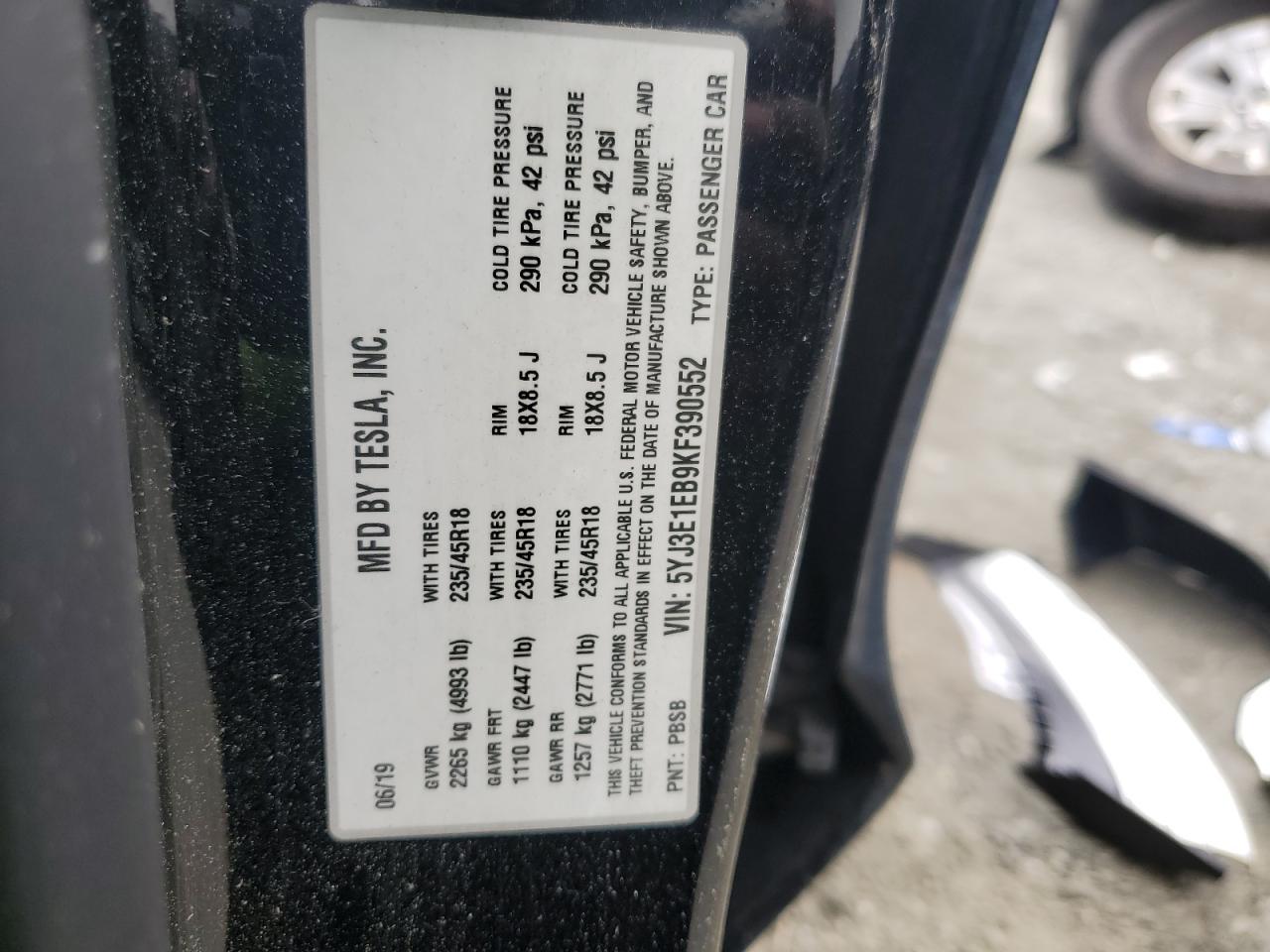 2019 TESLA MODEL 3