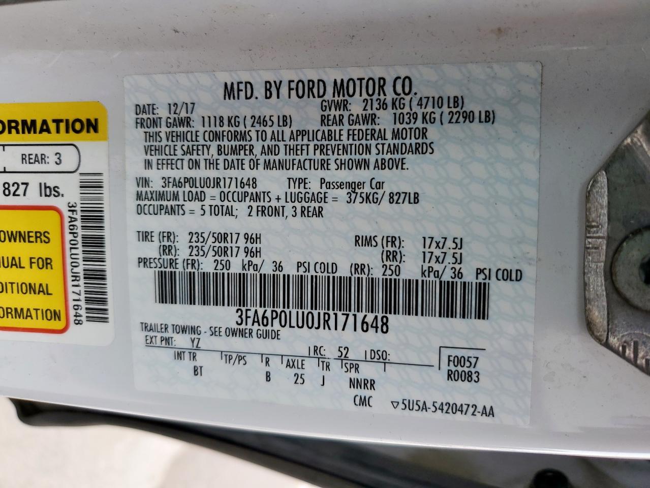 2018 FORD FUSION
