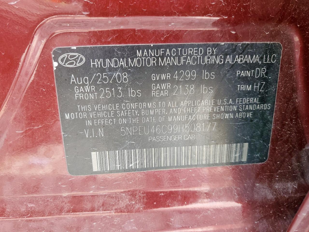 2009 HYUNDAI SONATA