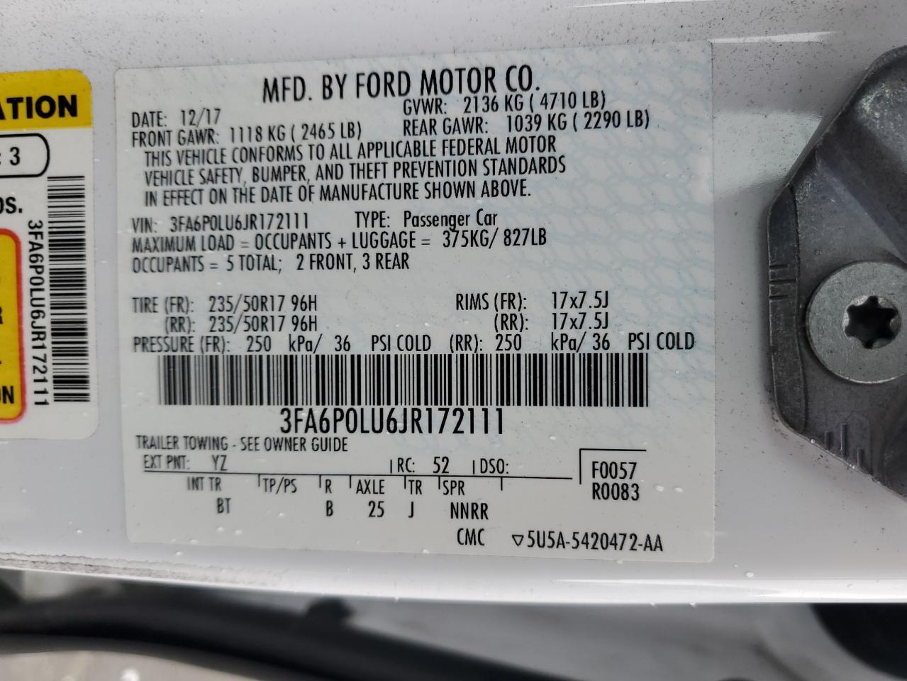 2018 FORD FUSION