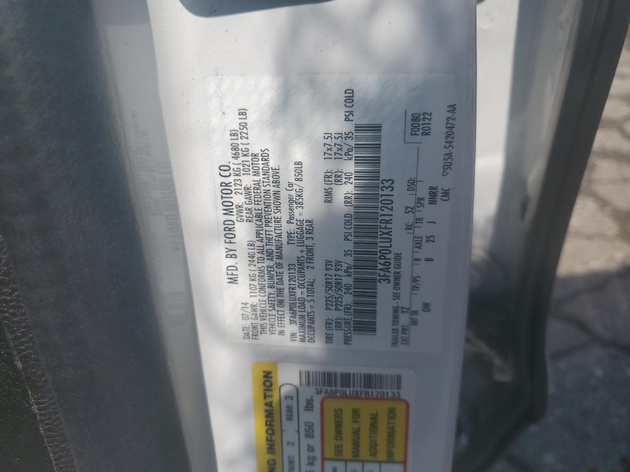 2015 FORD FUSION