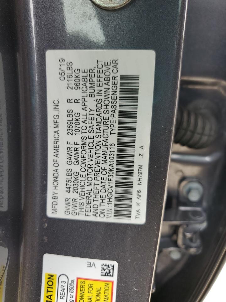 2019 HONDA ACCORD