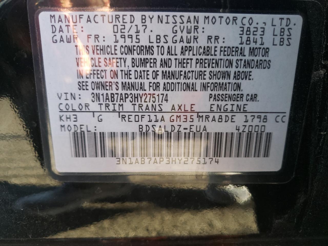 2017 NISSAN SENTRA