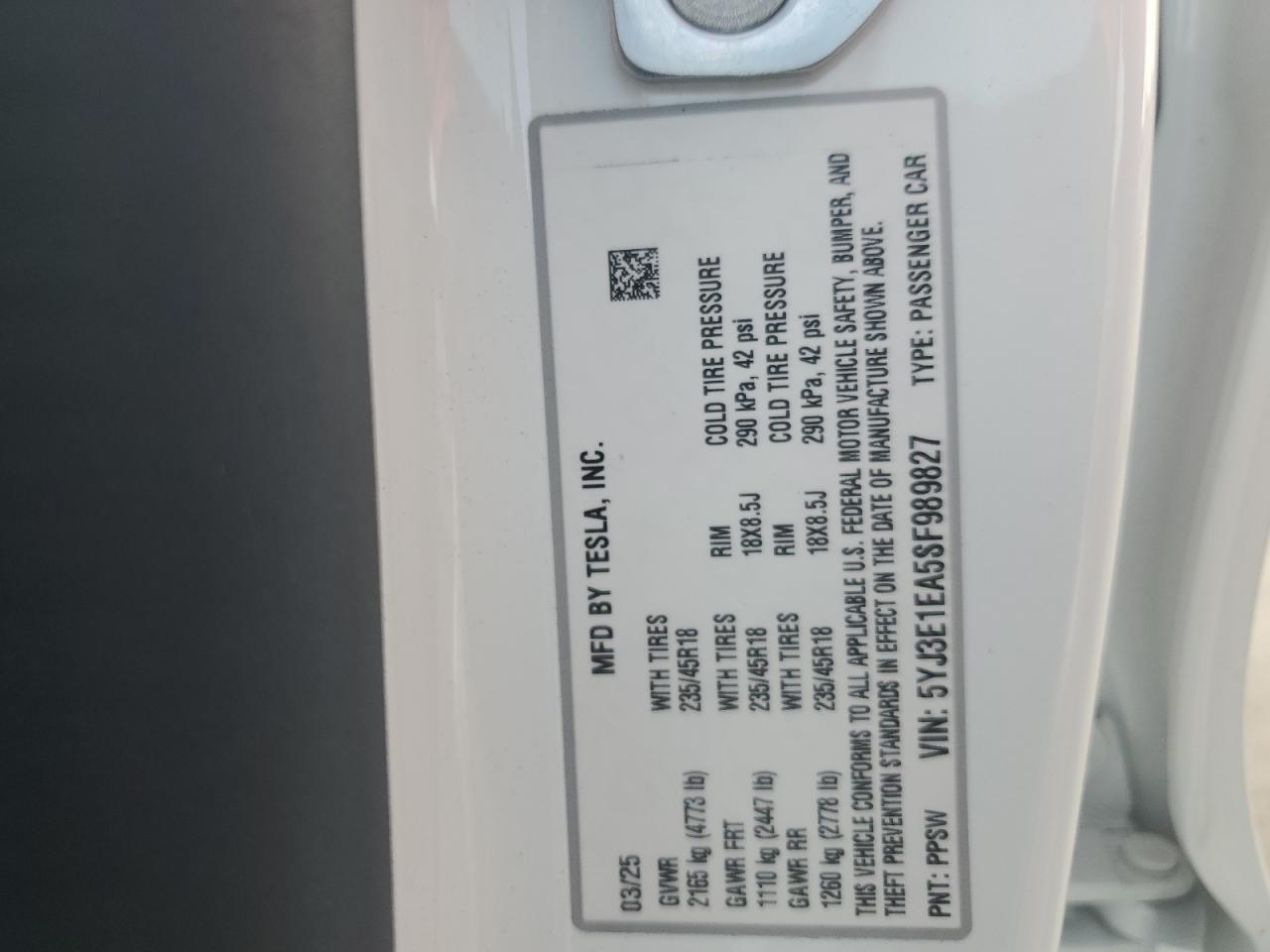 2025 TESLA MODEL 3