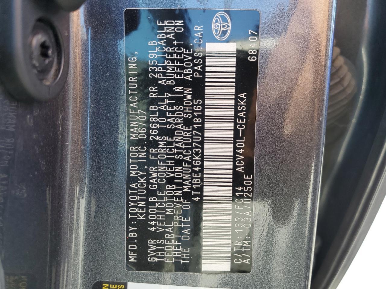 2007 TOYOTA CAMRY