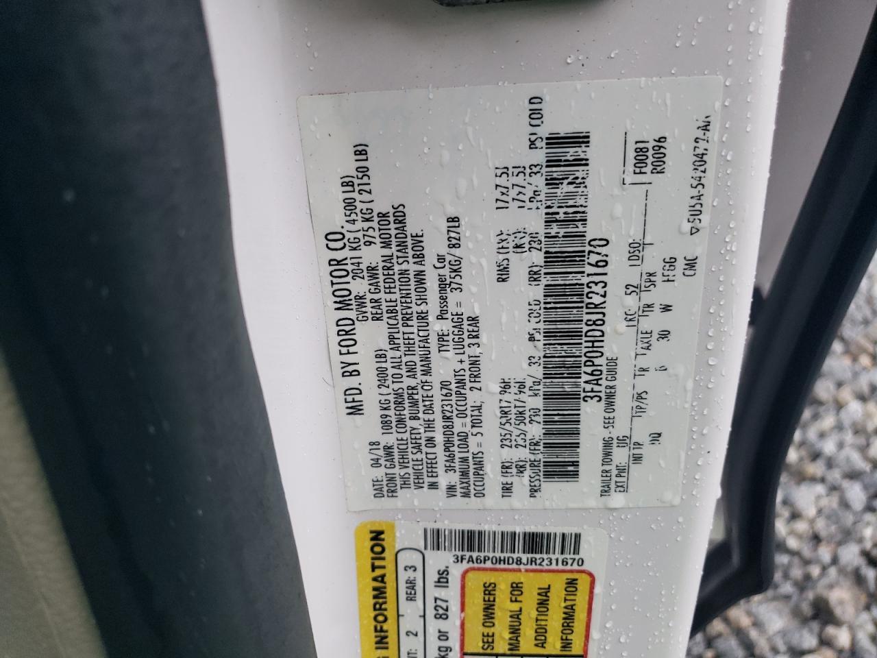 2018 FORD FUSION