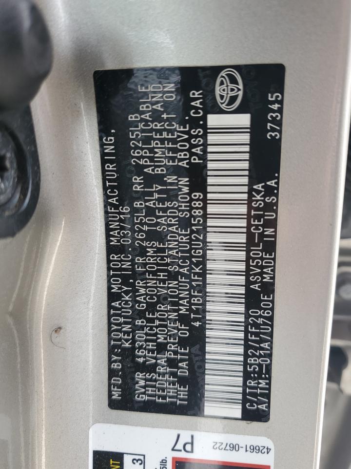 2016 TOYOTA CAMRY