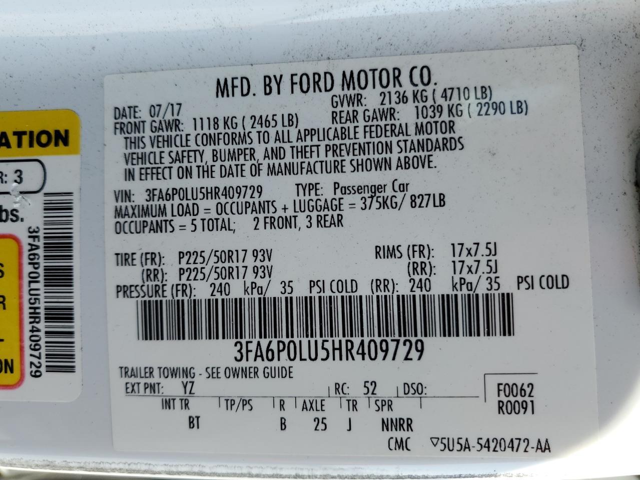 2017 FORD FUSION