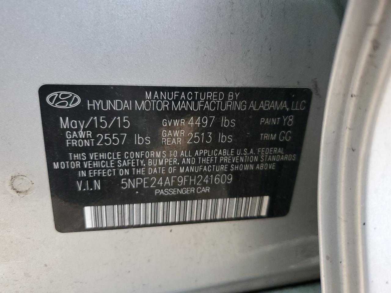 2015 HYUNDAI SONATA