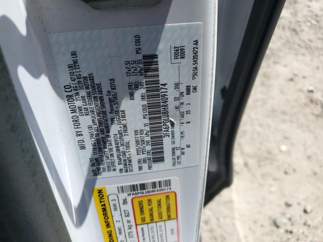 2017 FORD FUSION