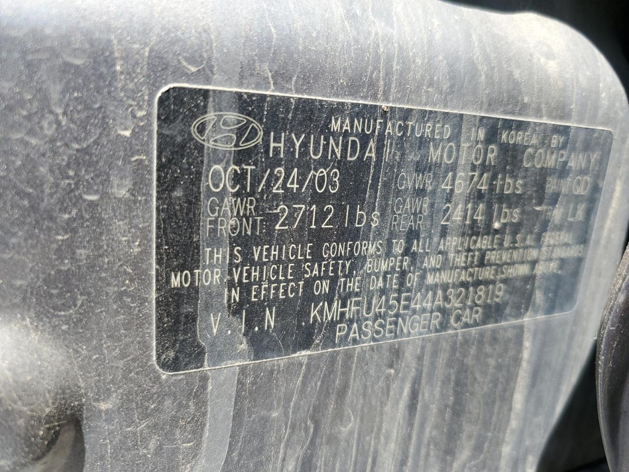 2005 HYUNDAI Xg