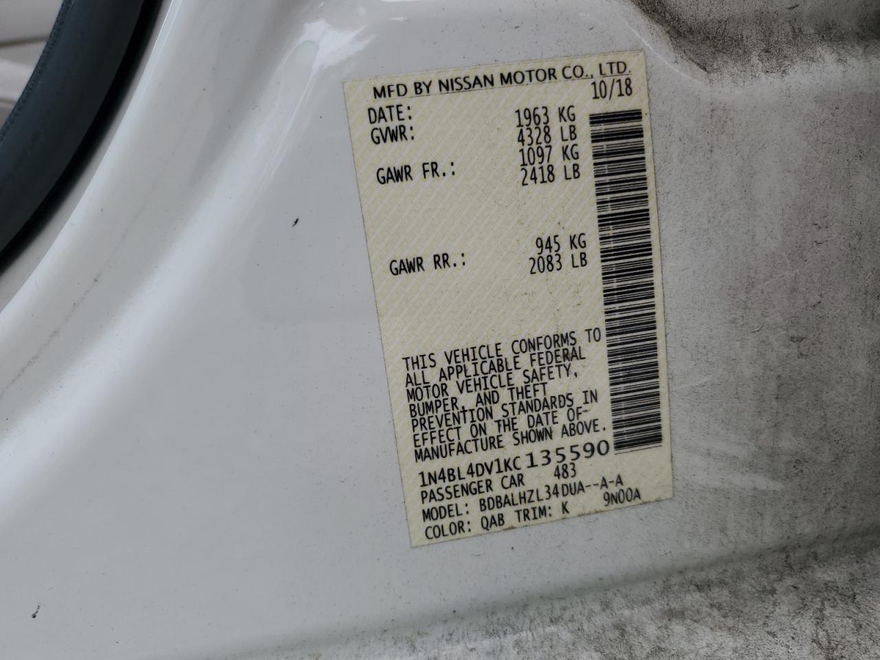 2019 NISSAN ALTIMA