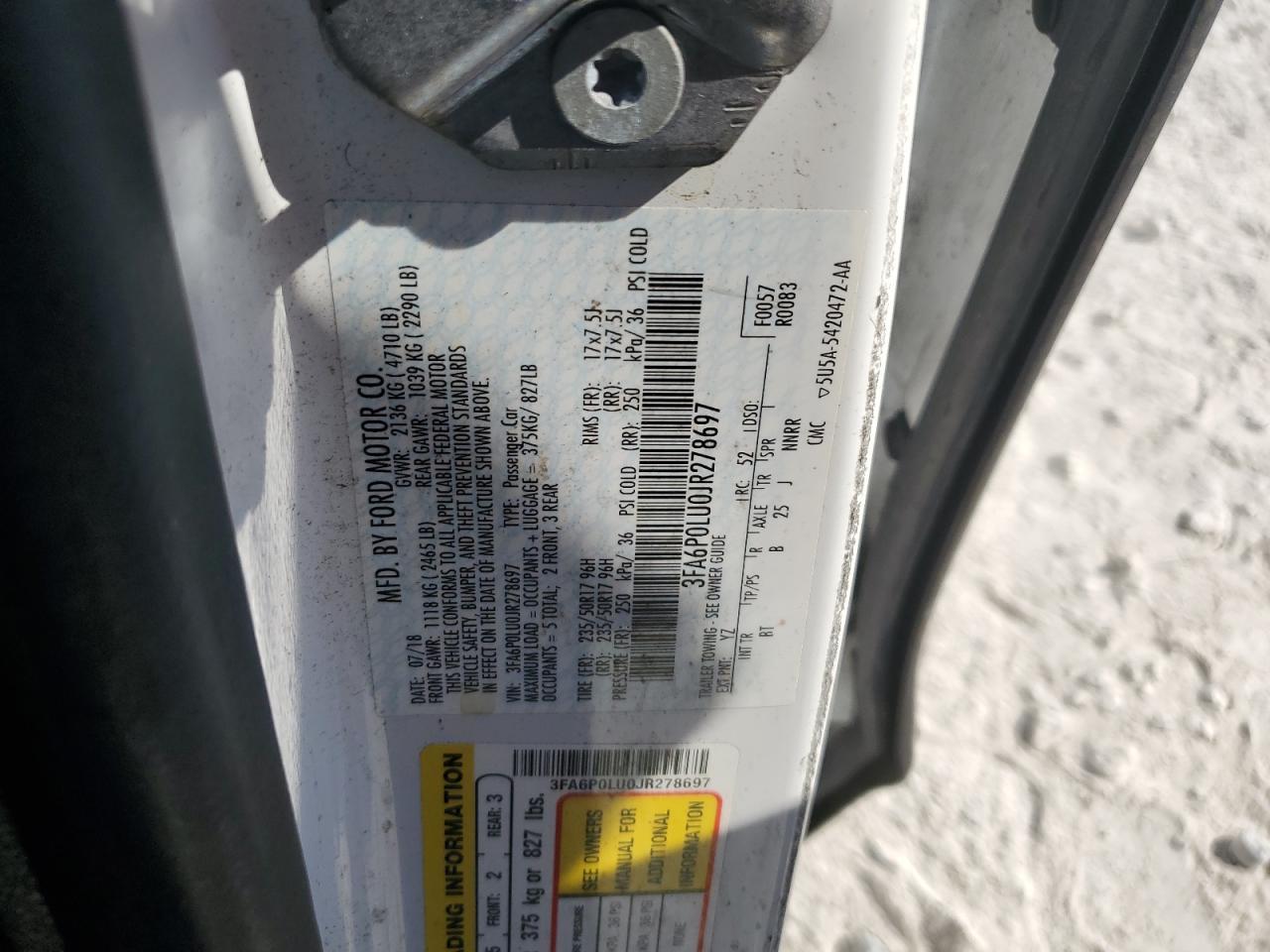 2018 FORD FUSION