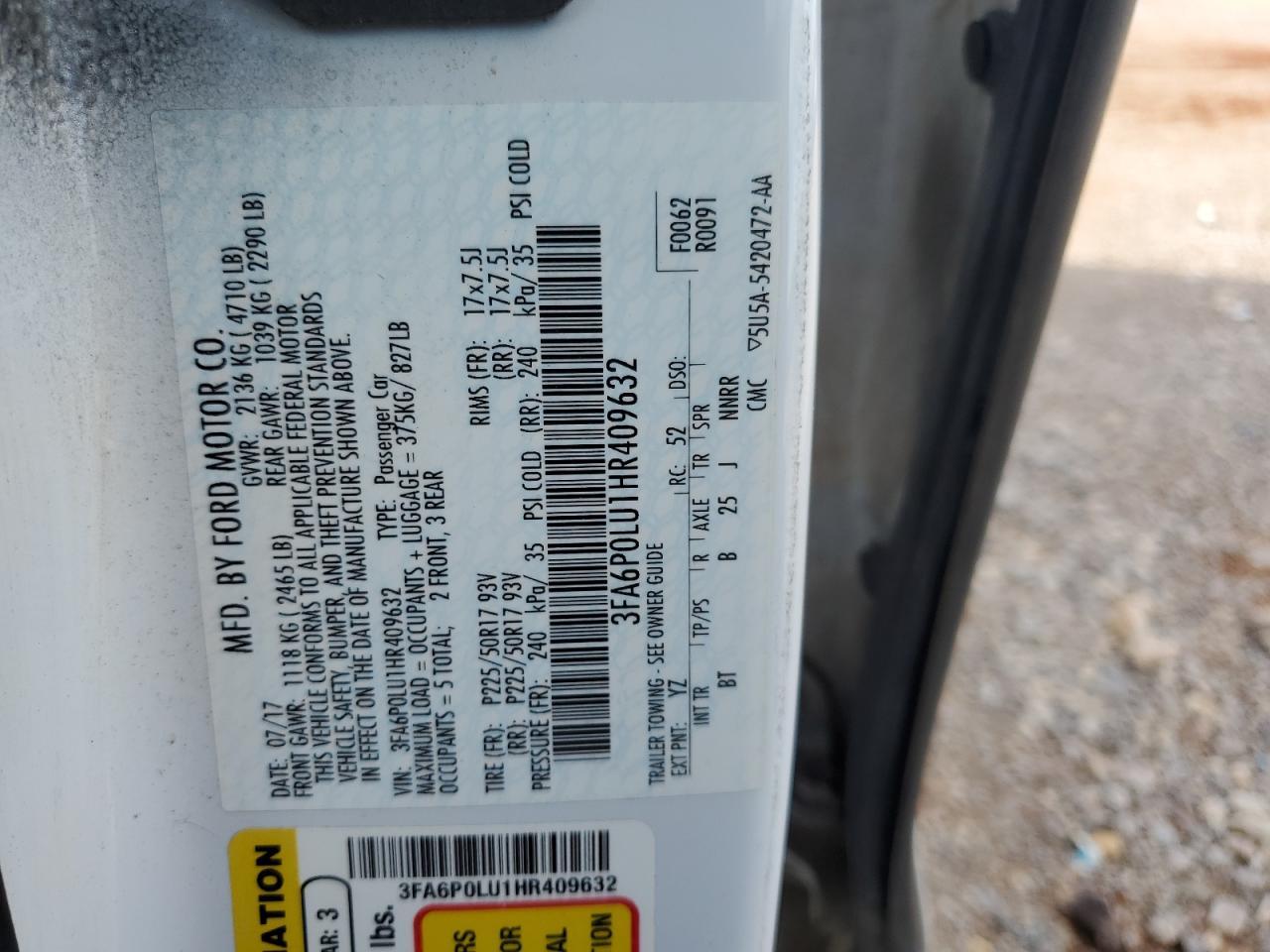 2017 FORD FUSION